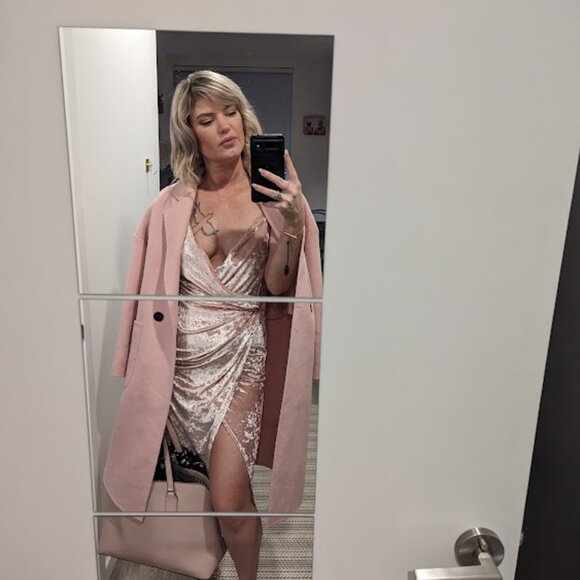 Double Crazy Wrap Detail Velvet Cami Dress - Picture 6 of 7